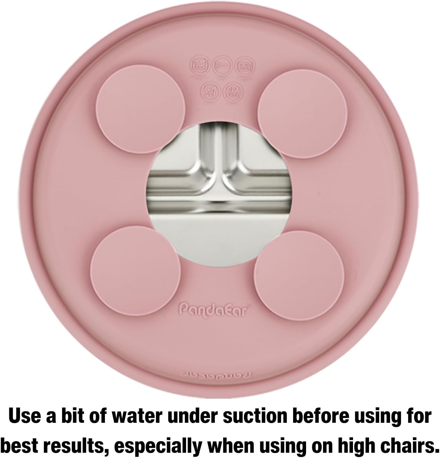 PandaEar 3 Pack Stainless Steel Baby Suction Plates, Divided Toddler Plate for Baby Led Weaning Supplies, Non-Slip Toddler Baby Feeding Set Dishwasher Safe (Pink/Linen/Light Pink)