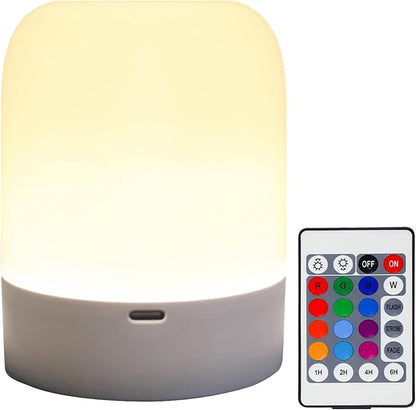 Rechargeable Night Light for Baby Nursery with Touch Control, 13 Colors & 3 Modes, Dimmable Nursery Lamp with Timer, Portable Hanging Bedside Light for Kids Room, Breastfeeding, Camping