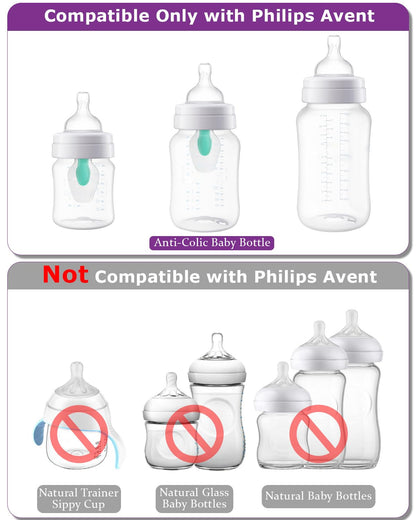 Silicone Nipples for Philips Avent Anti-Colic Baby Bottles,Size 1 Nipple,1m+,Slow Flow, 4 Count
