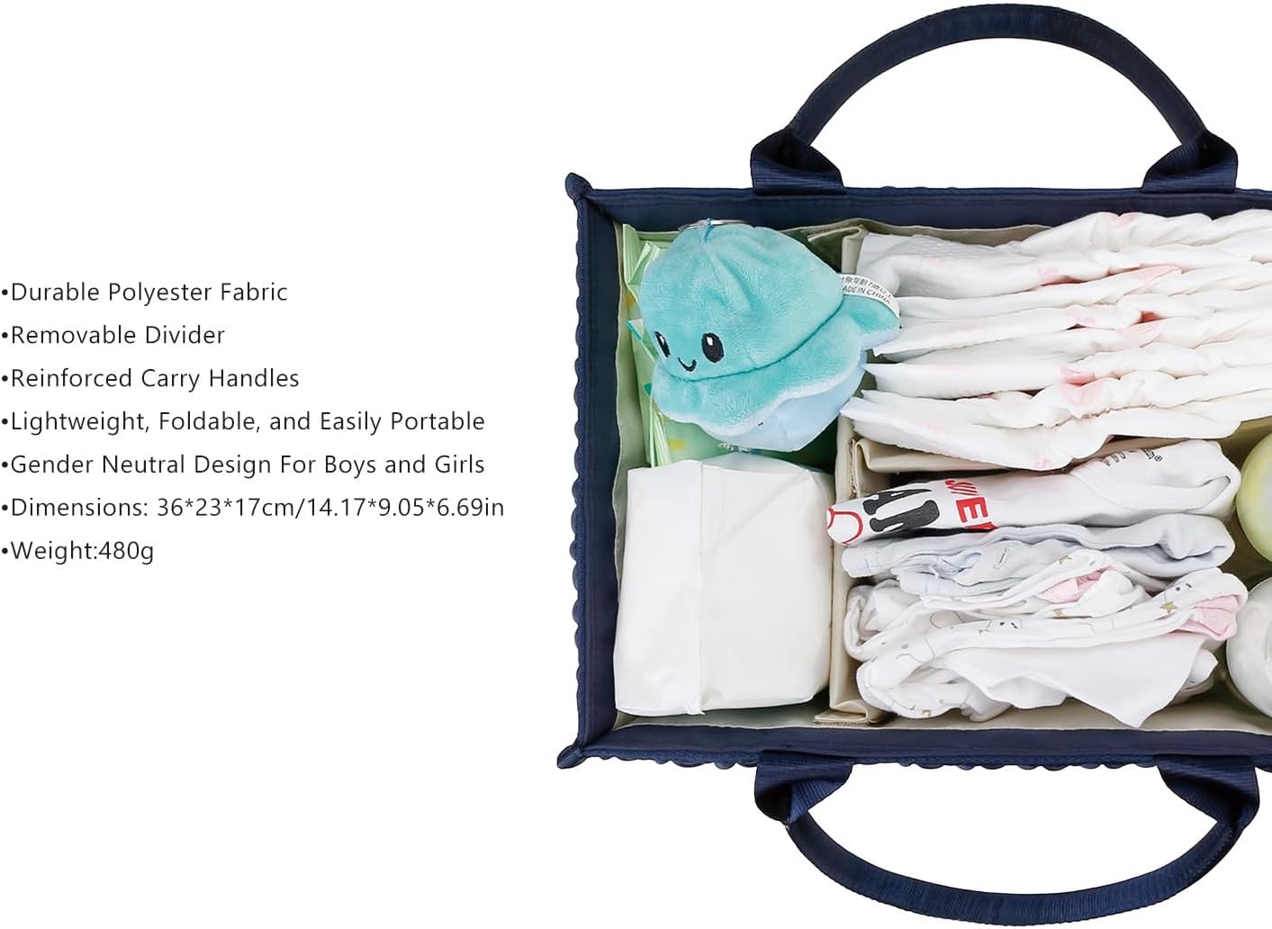 MOMIGO Baby Diaper Caddy Organizer - Fahion Mahua Water-resistent Nursery Storage Basket for Diapers and Baby Wipes, Diaper Stacker Car Organizer, newborn nursery Gift (Green)