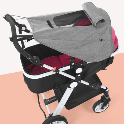 Universal Stroller Sun Shade UV Sun Protection Shade Blackout Cover Waterproof Baby Stroller Cover UPF50+ Pushchair Shield Canopy with Viewing Window Detachable Rain Sunshade Canopy Shield Pram Buggy