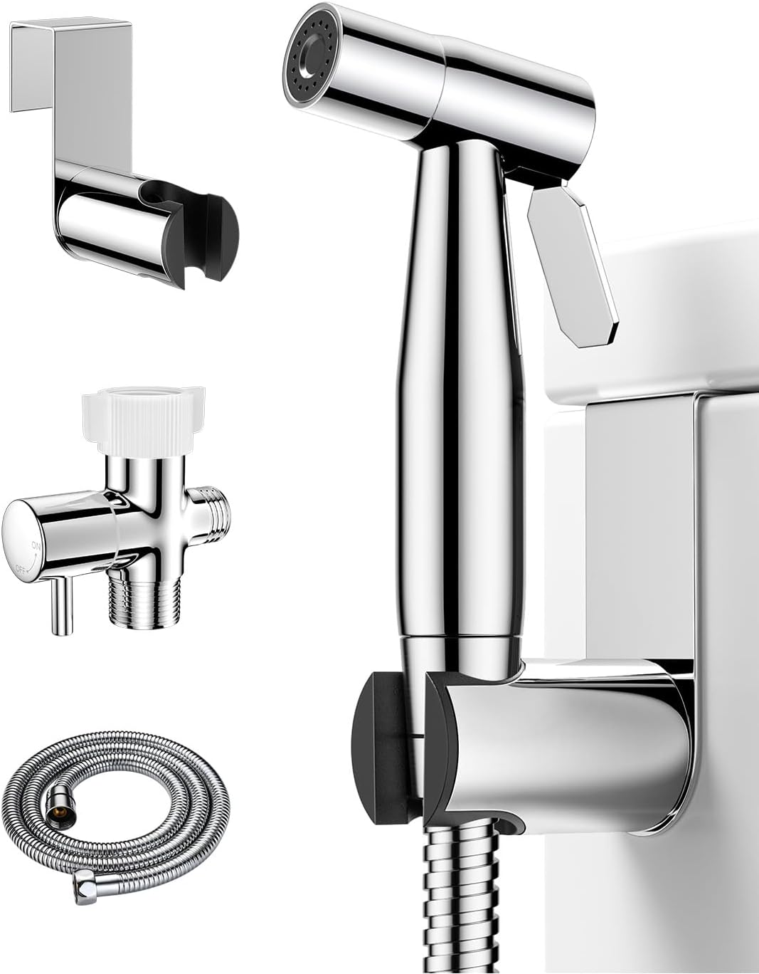 BRITULIF Handheld Bidet Sprayer for Toilet, Jet Sprayer for Toilet Muslim Shower, Adjustable Cloth Diaper Sprayer Bidets Attachment for Toilet, Toilet Bidet Sprayer with Bidet Hose for Feminine Wash