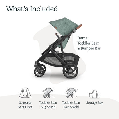 UPPAbaby Vista V3 Convertible Single-to-Double Stroller for Baby & Toddler, 30+ Configurations, Car Seat Compatible, All-Wheel Suspension, XL Basket – Owen (Mocha Mélange/Carbon Frame)