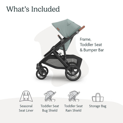 UPPAbaby Vista V3 Convertible Single-to-Double Stroller for Baby & Toddler, 30+ Configurations, Car Seat Compatible, All-Wheel Suspension, XL Basket – Owen (Mocha Mélange/Carbon Frame)