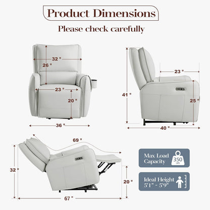 Power Recliner Gliders for Nursery, Electric Swivel Rocker Recliner Chair, Comfy Upholstered Living Room Reclining Rocking Chairs with Lumbar Support (Gray, 41" X 40" X 36")
