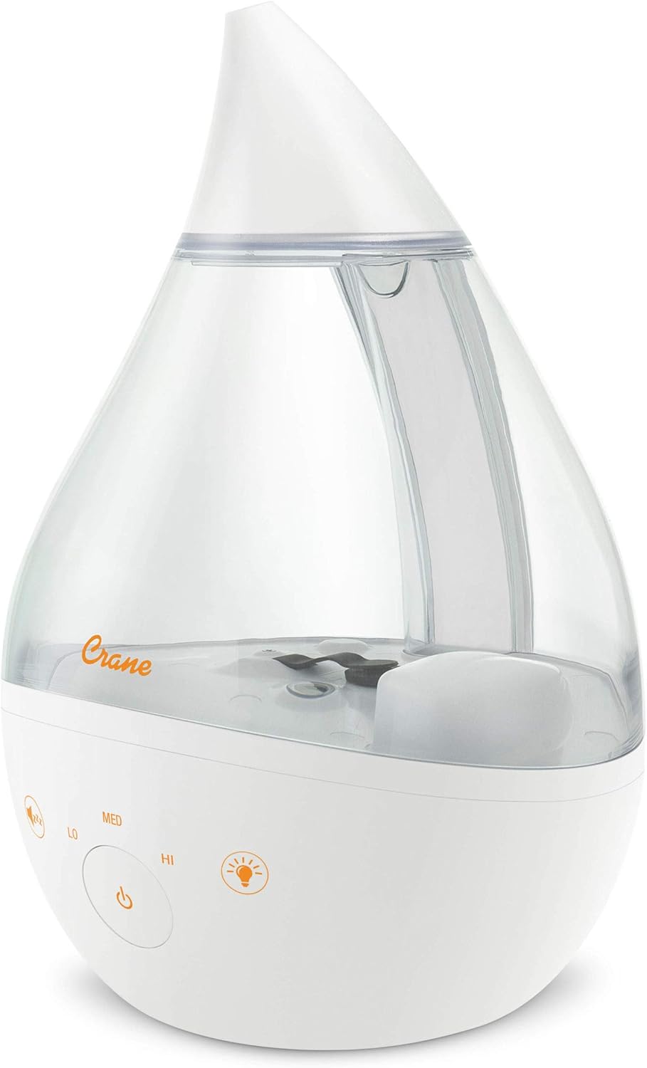 Crane 4-in-1 Drop 2.0 Ultrasonic Cool Mist Humidifier with Sound Machine, Night Light, Aroma Tray, 1 Gallon Top Fill, Blue & White