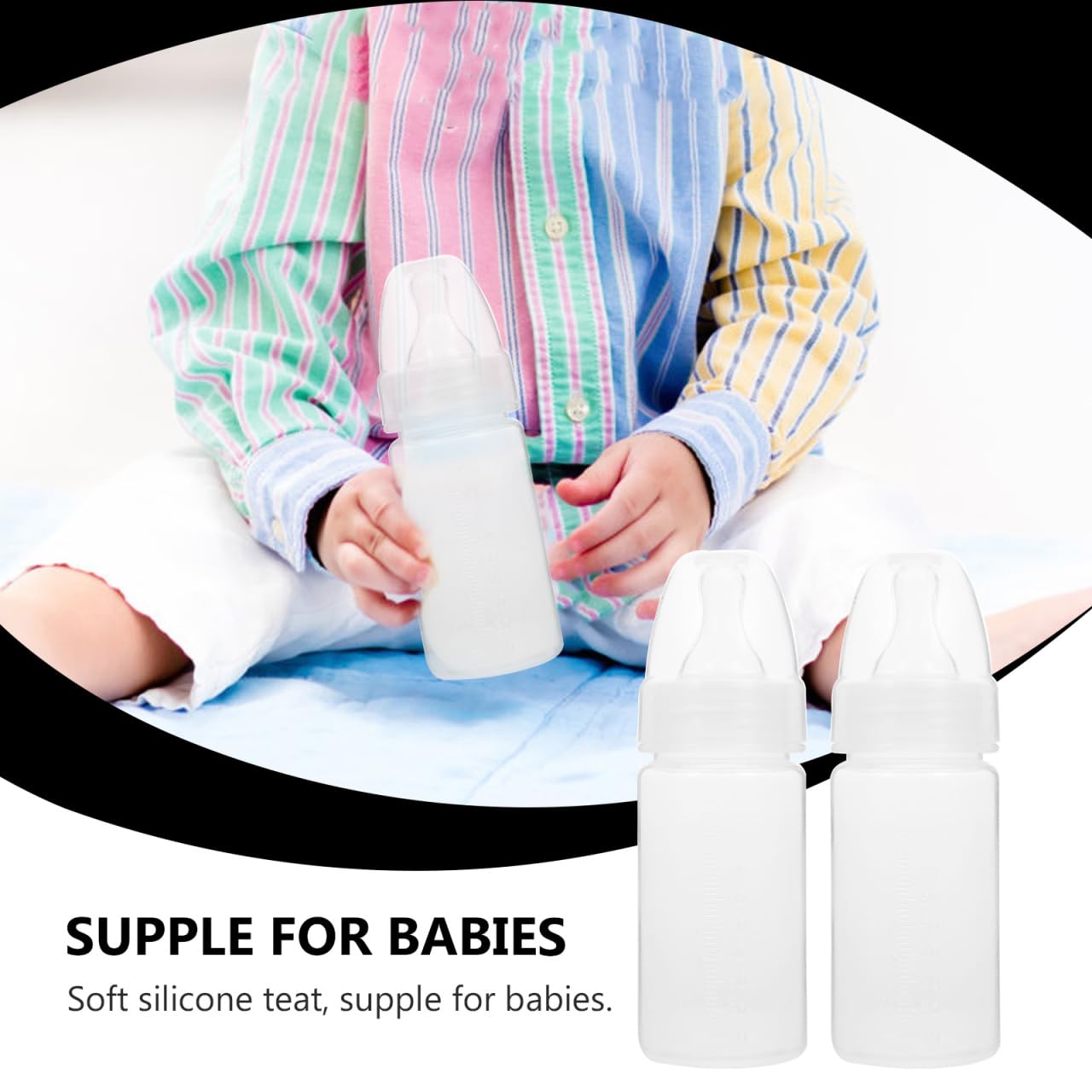 DOITOOL 15 Pcs Disposable Baby Bottles 100ml Plastic Newborn Milk Bottles with Scale Classic Clear Neck for Baby Shower Game Travel Nursing