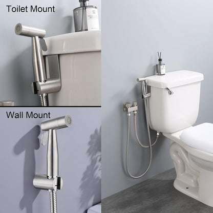 Handheld Bidet Sprayer for Toilet, Rzoeox 1-In-2-Out Dual Switch Valve with Water Pressure Control Sprayer for Feminine Wash Pet Shower Muslim Shower Cloth Diaper Set Toilet
