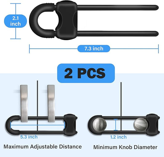 Baby Proofing Cabinets,Cabinet Locks for Babies,2 Pack U-Shaped Child Locks for Cabinets, Child Proof Cabinet Latches,Child Safety Cabinet Locks with Adjustable by SPISPI (Black)