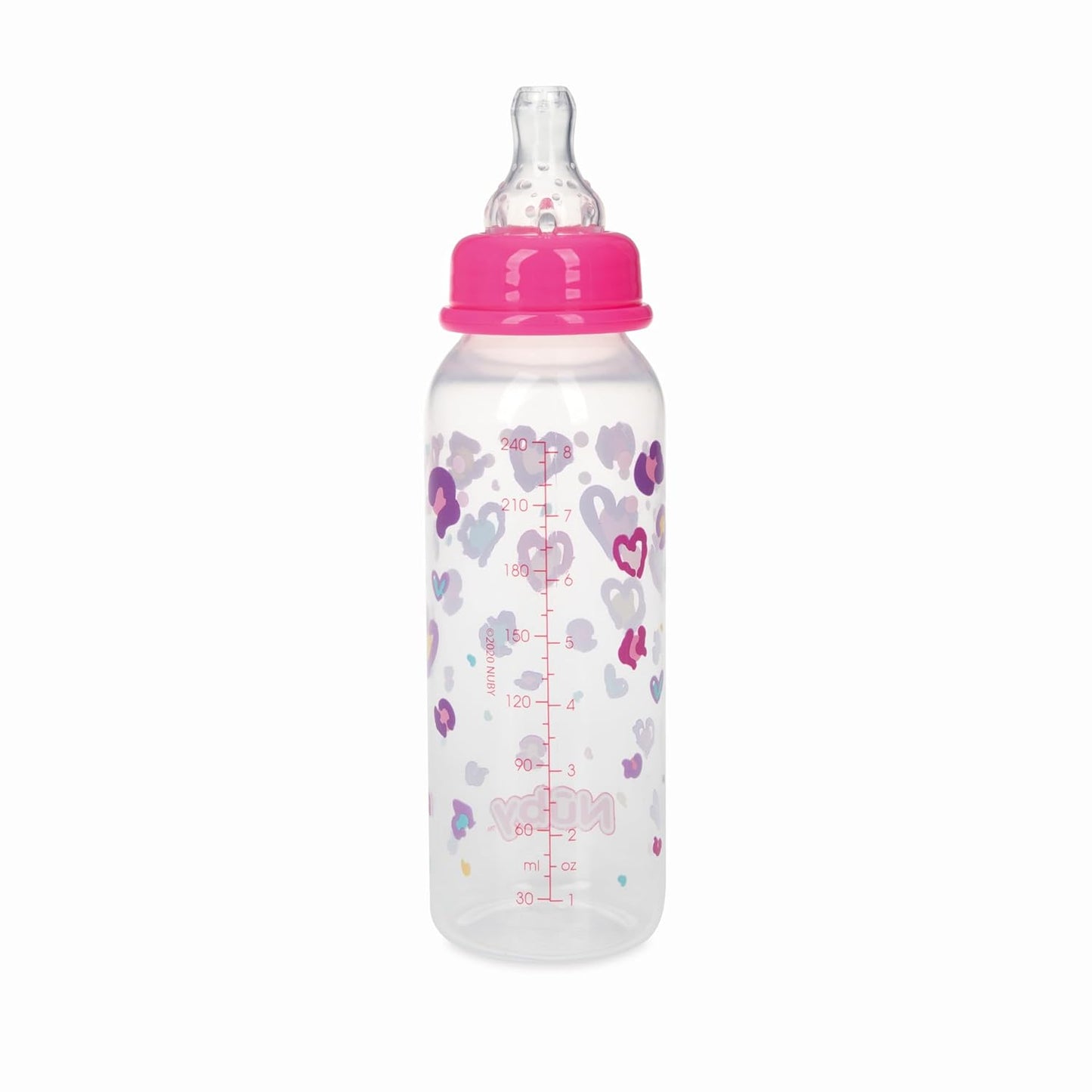 Nuby Printed Non-Drip 8oz Bottle, 3 Pack, Neutral