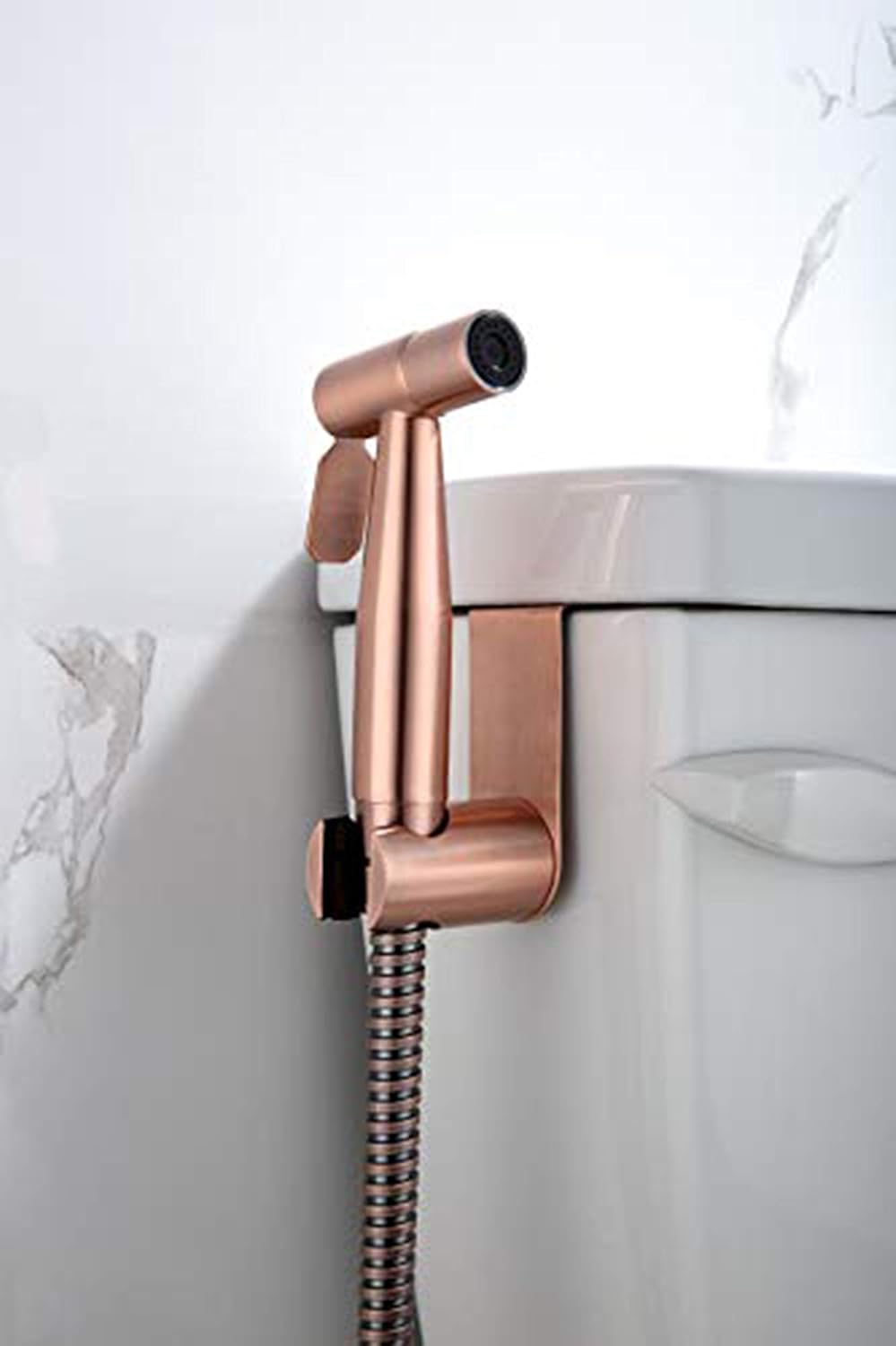 Premium Stainless Steel Hand Held Bidet Shower Dual Use Shattaf & Cloth Handheld Diaper Washer Sprayer Complete Bidet Set Spray Kit for Toilet Bronze Gold