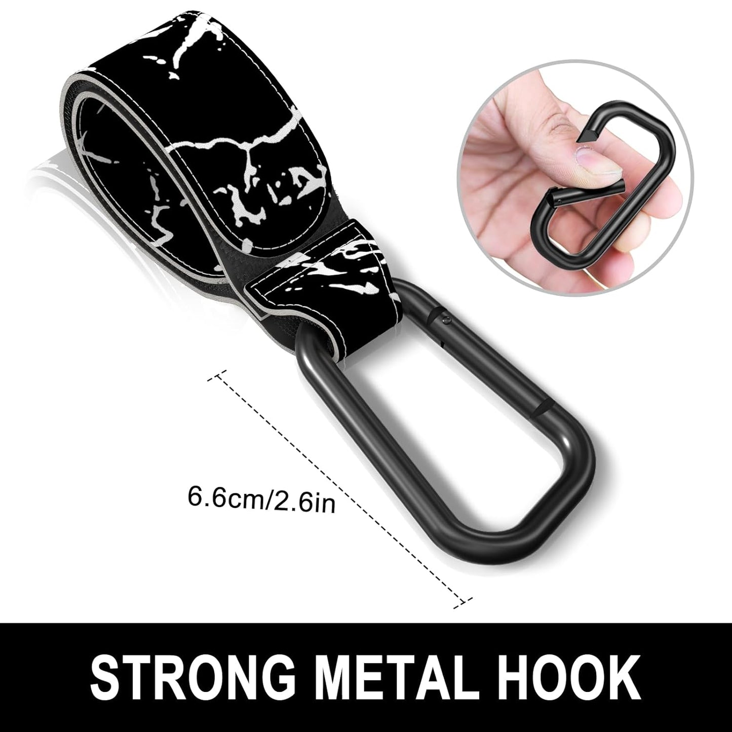 Baby Stroller Hooks for Hanging Bags, Universal Stroller Clips Accessories, Mommy Hook for Diaper Bag, Shopping Cart, Purse, Backpack - 2 Pack, Abstract Leaf