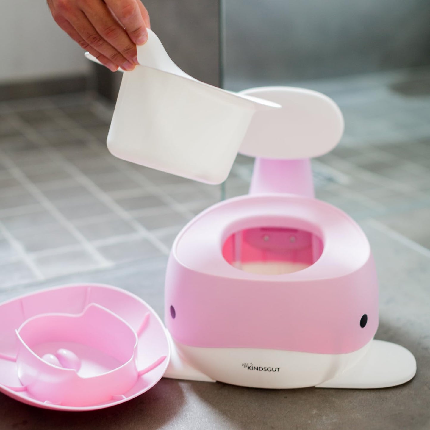 Kindsgut Whale Potty Training Toilet – Ergonomic Toddler Potty for Boys & Girls, Designed in Germany, Non-Slip & Easy Clean, Pigeon Blue