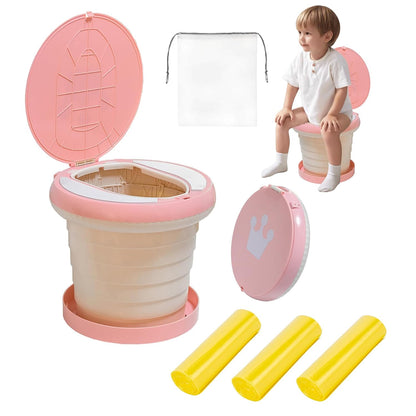 SunnySmile portable, foldable potty seat for toddler, Training Toilet Seat Emergency Toilet for Car, Camping, Outdoor, indoor (grey, small)