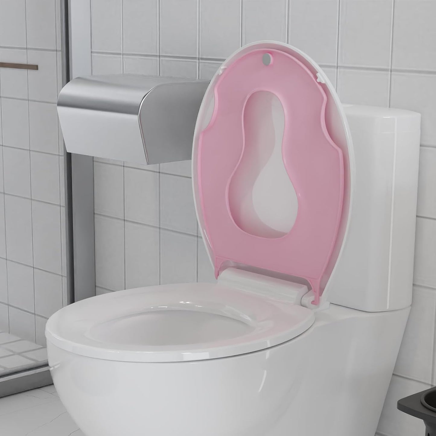Toilet Seat Round,Toilet Seat with Toddler Seat Built in, Potty Training Toilet Seat Round Fits Both Adult and Child, with Soft Close,Easy Install and Clean - White, Round