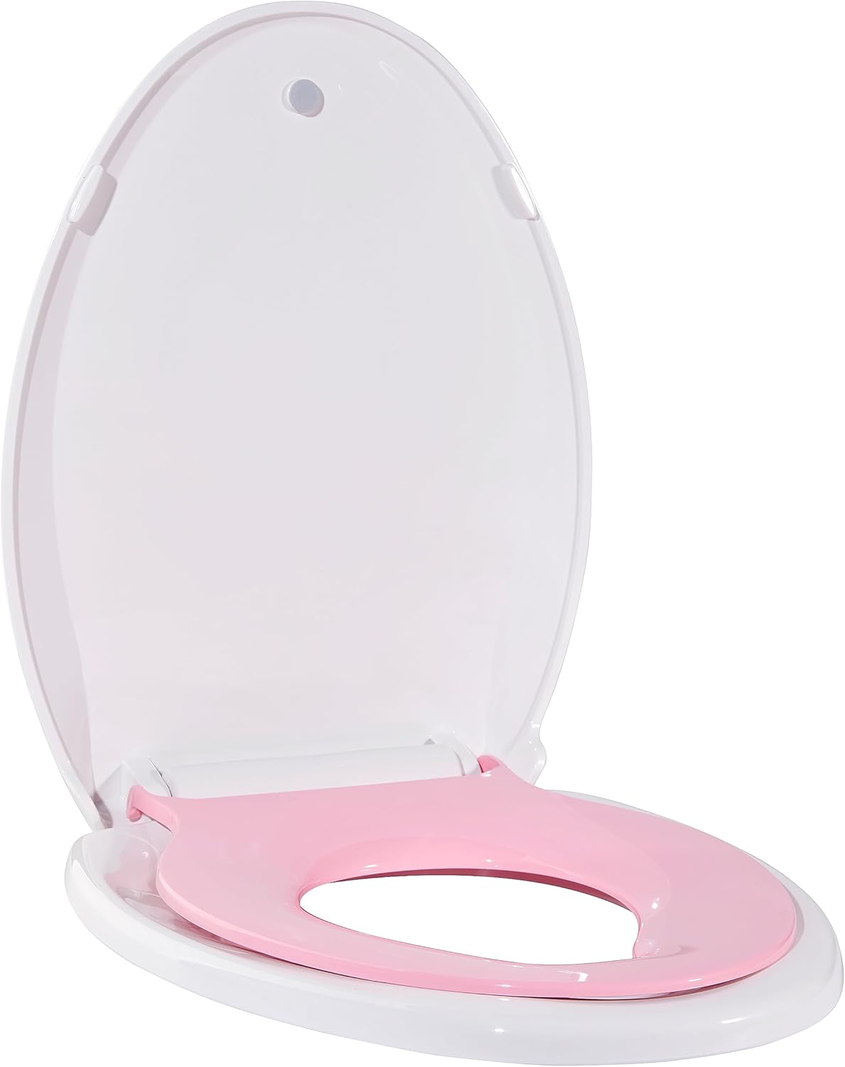 Toilet Seat, Elongated Toilet Seat with Toddler Seat Built in, Potty Training Toilet Seat Elongated Fits Both Adult and Child, with Slow Close and Magnets- Elongated