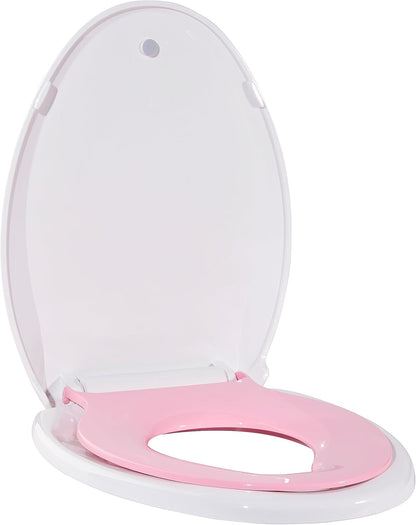 Toilet Seat with Toddler Seat Elongated, PP Material Family Toilet Seat Cover, Soft Close Adult & Toddler Seats, Easy to Clean, Safe Potty Training Solution for Kids, Bathroom Upgrade for Home