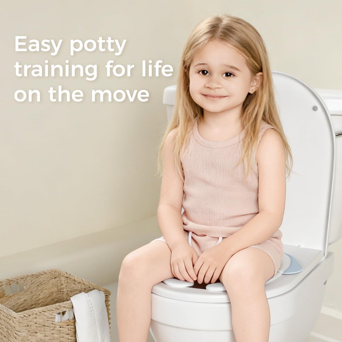 FOOYOO Foldable Toddler Toilet Seat | Portable Potty Training Seat for Travel & Home, Non-Slip, Fits Most Toilets, Easy to Clean, with Travel Bag (Gray)