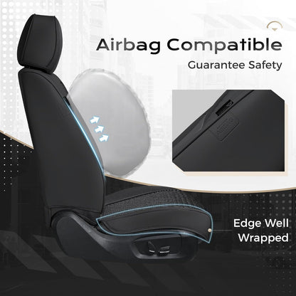 Coverado Leather Seat Covers for Car, Waterproof Car Seat Covers Full Set, 2 in 1 Conversions Car Seat Cover Protector Car Accessories Universal Fit for Most Cars SUVs and Trucks Beige
