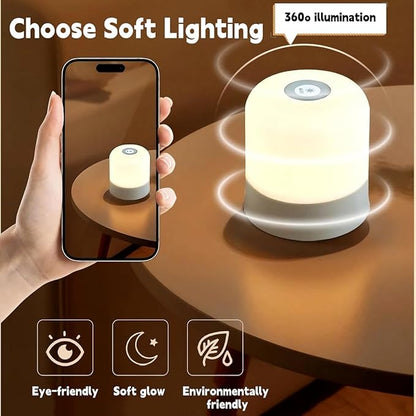 Baby Night Light 3 Colors Egg Light for Nursery Rechargeable Nursery Night Light Small Cordless Table&Bedside Lamp Eye Caring Dimmable LED Touch Night Lamp for Kids, Toddler, Nursing