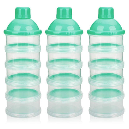 Accmor Formula Dispenser On The Go, 5 Compartments Stackable Formula Container for Travel, Baby Milk Powder Kids Snack Container, BPA Free