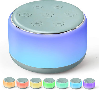 FamiSym White Noise Sound Machine Baby for Sleeping with Night Light – 34 Soothing Sounds, Rechargeable White Noise Machine for Kids Adults, Portable Lullaby Sleep Machine Baby Soother Home Travel