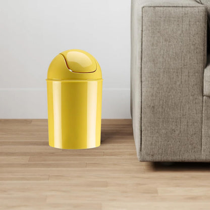 Umbra 1.25 Gallon Mini Waste Can with Removable Swing-Top Lid - Small Garbage Bin for Kitchen, Bathroom, Bedroom, Office - Compact Trash Can Fit Under Tables & Counters - Yellow