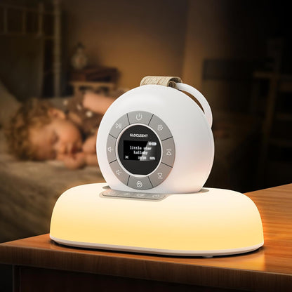 Glocusent Portable White Noise Machine, 62 Soothing Sounds, 2000mAh Battery for 30Hrs Long Lasting - Noise Canceling for Office & Sleeping, Travel Sound Machine for Baby Kids Adults
