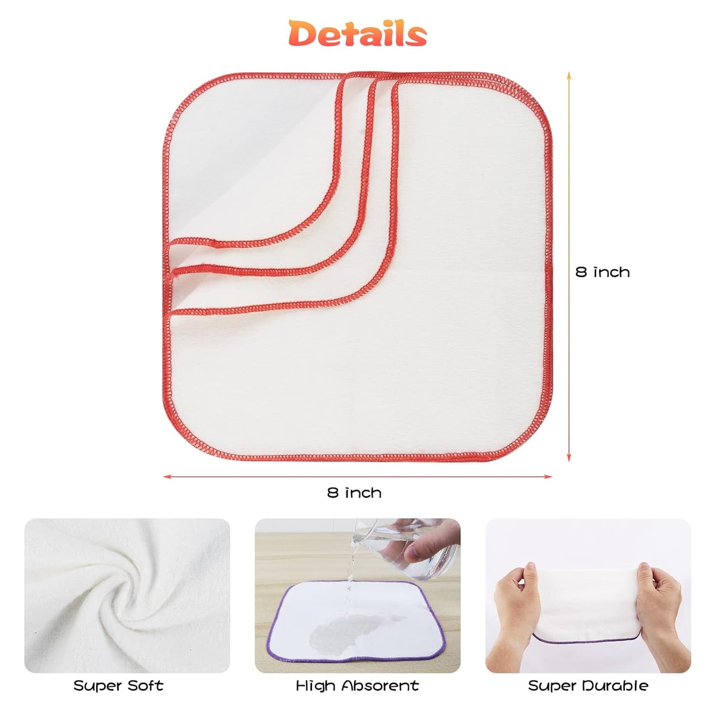 54 Packs Flannel Reusable Baby Wipes with Blue Wipes Dispenser, Reusable & Natural Skin-Friendly Cloth Baby Wipes, Body Face Hand Washcloth Essential for Cloth Diapers