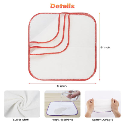 54 Packs Flannel Reusable Baby Wipes with Blue Wipes Dispenser, Reusable & Natural Skin-Friendly Cloth Baby Wipes, Body Face Hand Washcloth Essential for Cloth Diapers