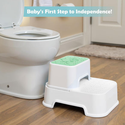 2-Step Toddler Step Stool, Non Slip Kids Step Stool for Bathroom Sink & Toilet Potty Training, Sturdy Stable Base, 10”Height Supports 220 lbs (2Packs White)