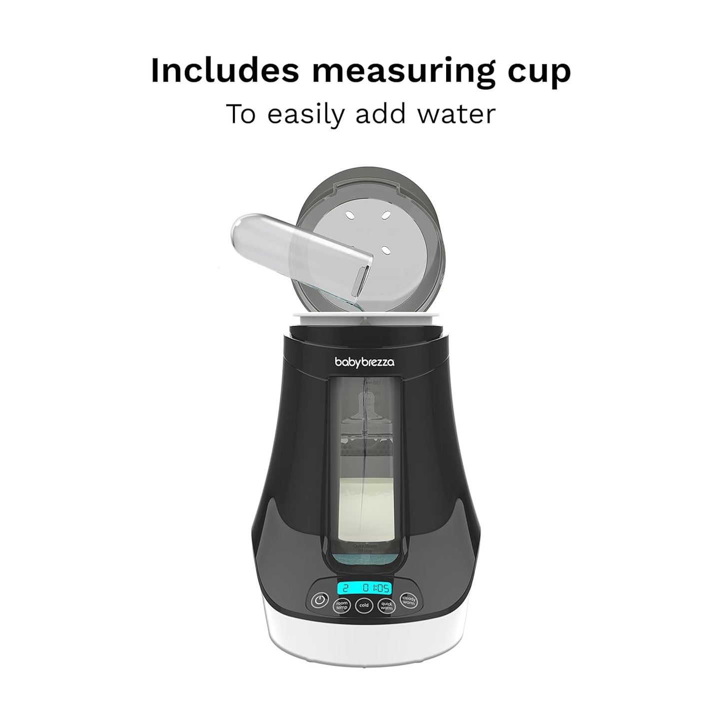 Baby Brezza Fast Baby Bottle Warmer - Baby Milk + Breastmilk Warmer Defroster – 2 Unique Temperatures for Breastmilk + Formula - Universal Fit for All Bottles, Bags + Jars