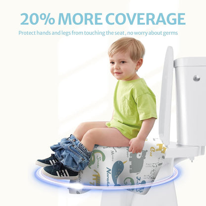 Blissful Diary 20 Pcs Toilet Seat Covers Disposable for Toddlers & Adults, Extra Large Waterproof, Portable Package for Travel, Kids Potty Training(Purple Flowers))