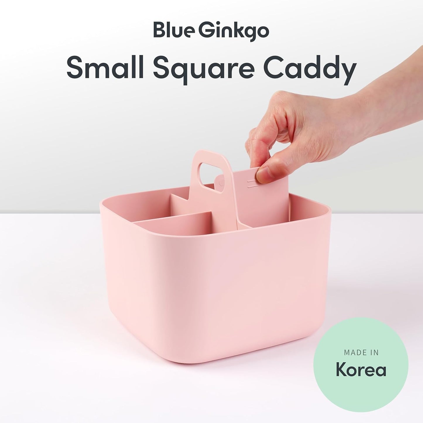 BLUE GINKGO Stackable Organizer Caddy – Korean-Made Portable Tote for Bathroom, Office, Crafts, or School Supplies (Rectangle, Green)