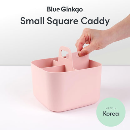BLUE GINKGO Stackable Organizer Caddy – Korean-Made Portable Tote for Bathroom, Office, Crafts, or School Supplies (Rectangle, Green)