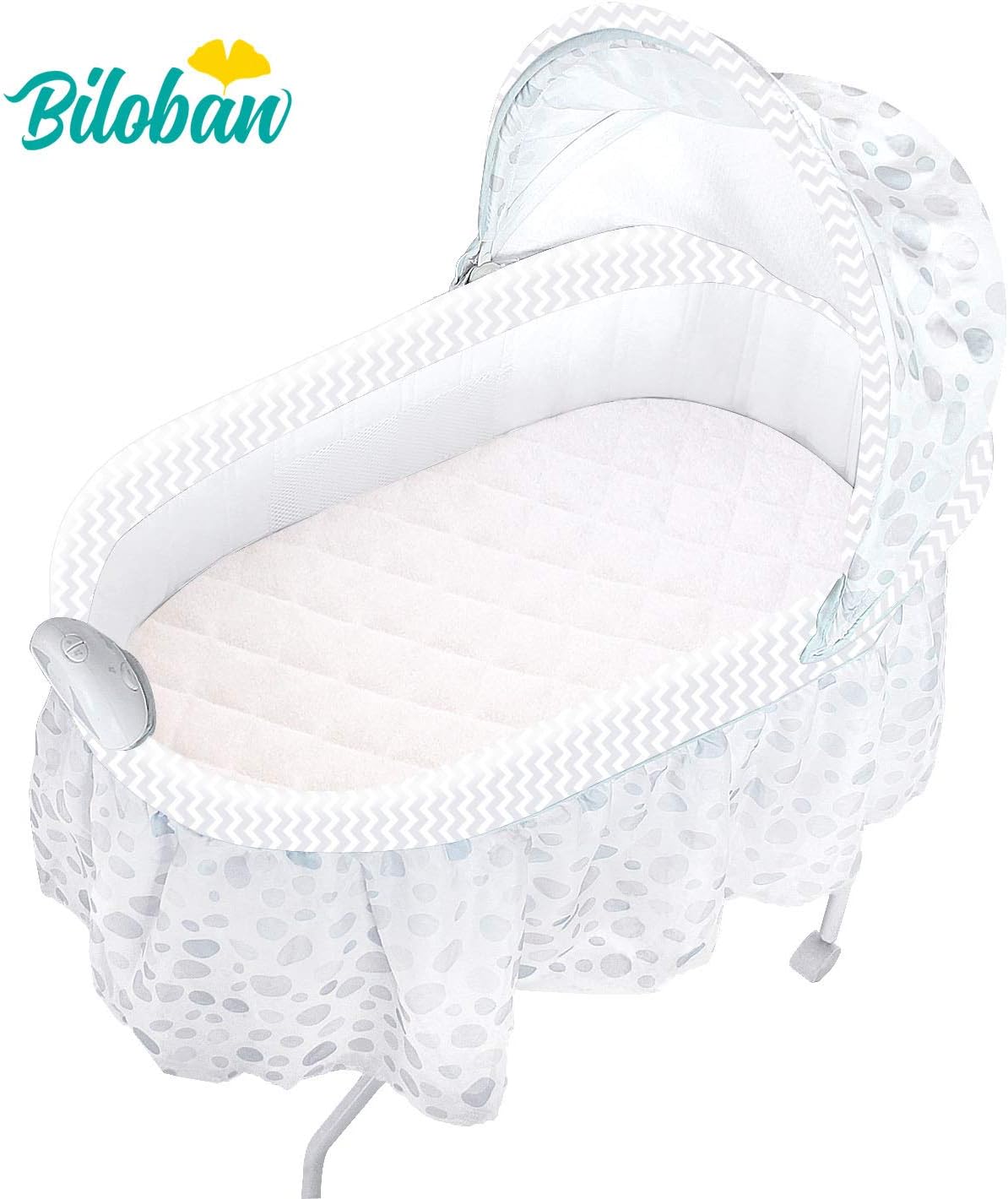 Bassinet Mattress Pad Cover for BCOL and bonbay Baby Bassinet Bedside Sleeper, 2 Pack, Waterproof Quilted Ultra Soft Surface