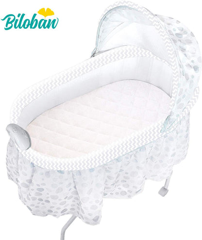 Bassinet Mattress Pad Cover for BCOL and bonbay Baby Bassinet Bedside Sleeper, 2 Pack, Waterproof Quilted Ultra Soft Surface