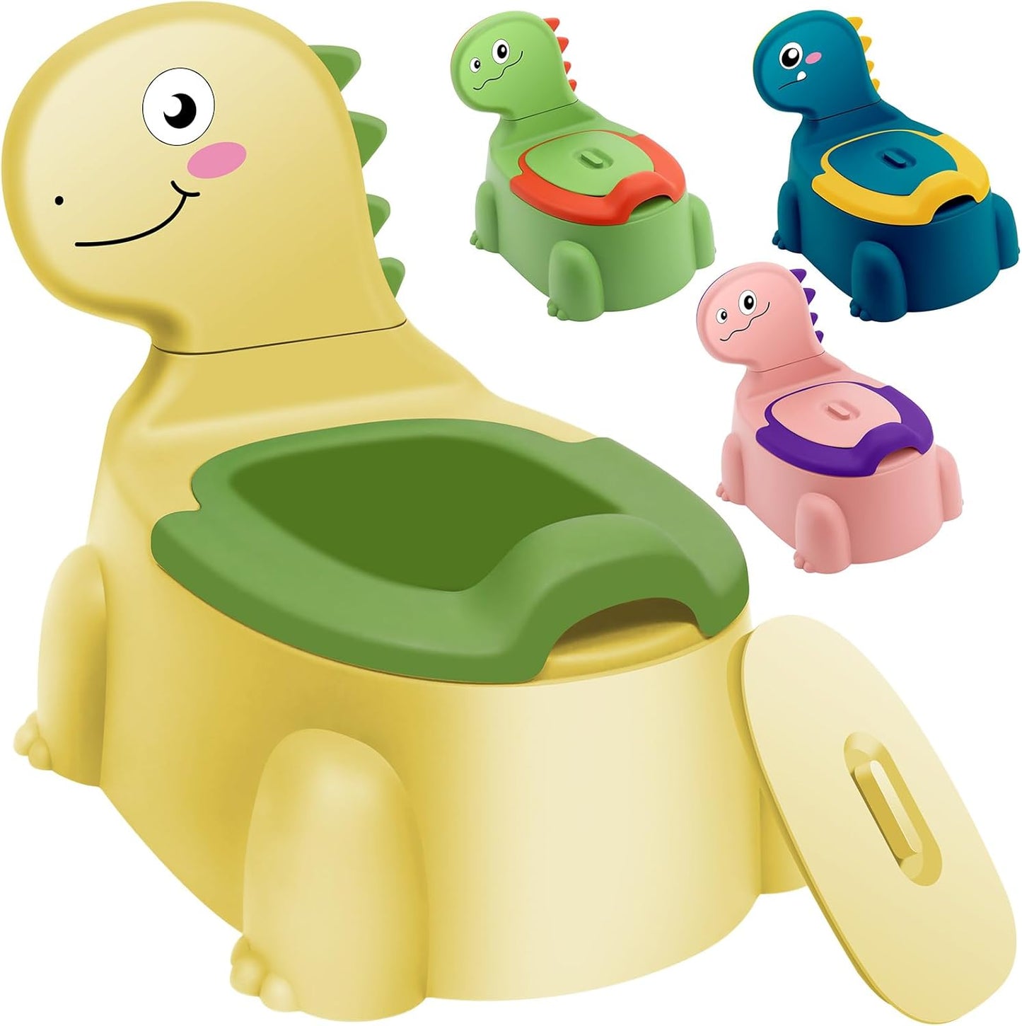Potty Seat Baby Training Chair Boys Girls Toddler Whale Comfortable children 1-5 years old Baby toilet Animal seat with lid back potty trainer (Pink)