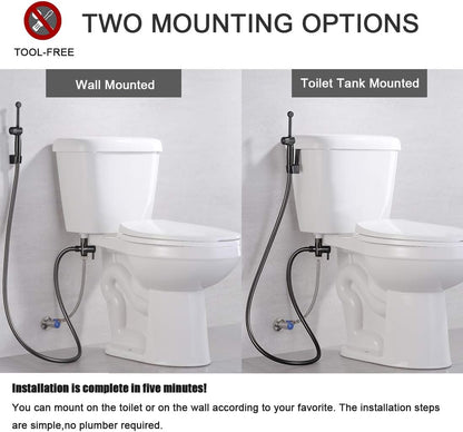 Handheld Bidet Toilet Sprayer, White Bidet Spray for Toilet, Cloth Diaper Sprayer with Backflow Preventer, Adjustable Water Jet Spray with 7.9" Long Wand
