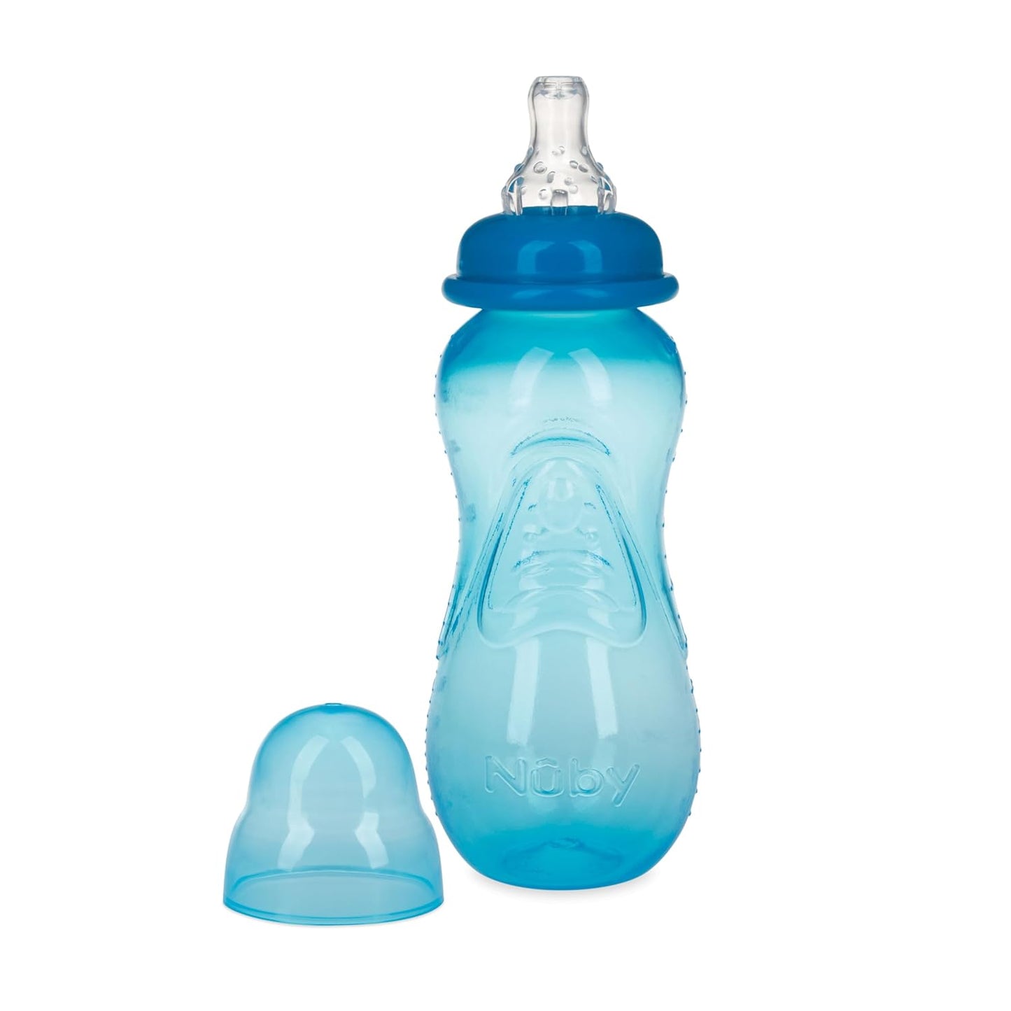 Nuby Non-Drip Standard Neck Baby Bottles - 10 oz (3 Pack) - Vari-Flo Flow Control Nipple - Anti-Colic Air System - 0+ Months
