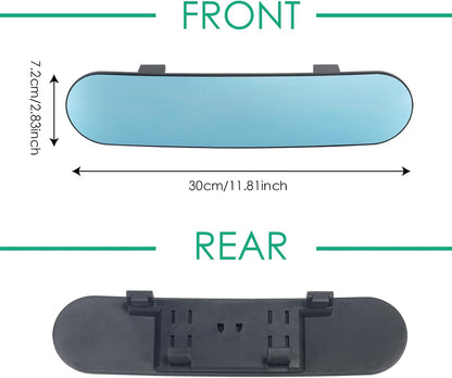 15" Rear View Mirror with Baby Mirror,Car Panoramic Rearview Mirrors Extender,Clip on Large Wide Angle Rear View Mirror for Truck Car and SUV (White)