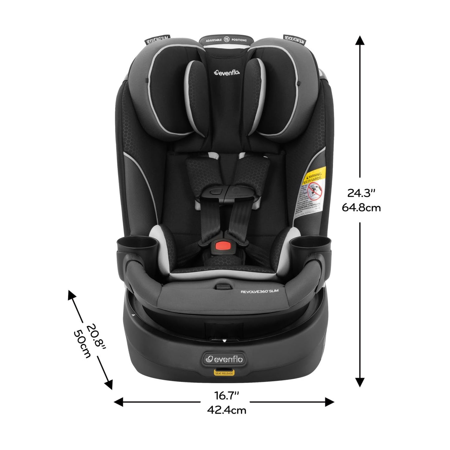 Evenflo Revolve360 Slim 2-in-1 Rotational Car Seat (Canton Black)