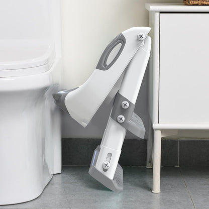 Potty Training Seat, SKYROKU Upgrade Toddler Toilet Seat for Kids Boys Girls, 2 in 1 Potty Training Toilet, Splash Guard Anti-Slip Pad Step Stool,New Sector-Shape Stabilized Base (8899+Grey)