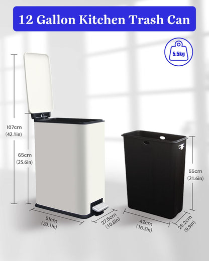 Diaper Pail, Airtight Odor Control Baby Diaper Bin with Childproof Lock, Stainless Steel Garbage Pail with lid, 15 Liter/ 4 Gallon Compact Nursery Trash Can with Removal Inner Liner, Blue