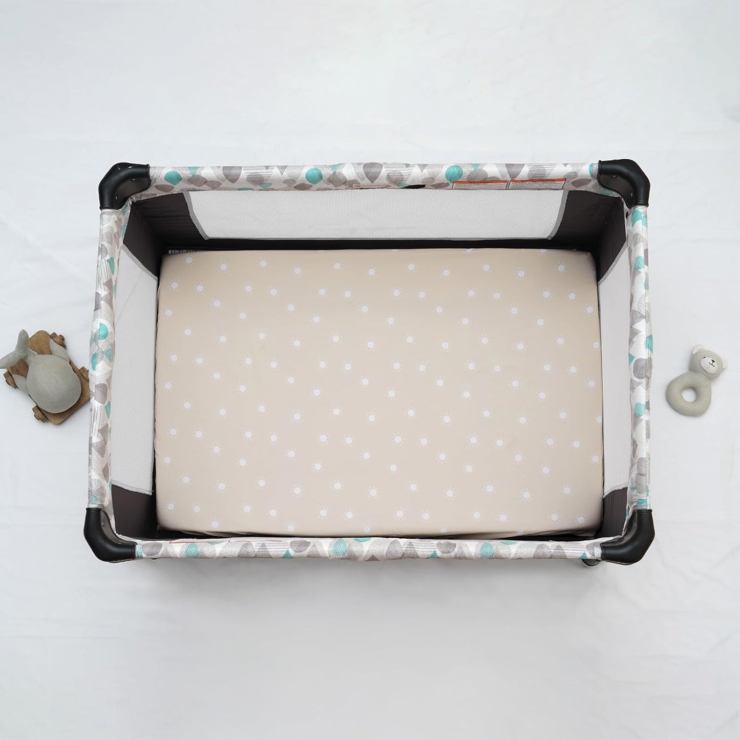 PHF 3 Pack Soft Mini Crib Sheets, Floral & Animal Pack N Play Sheets for Baby Boys Girls, No Slip Universal Fit for Pack N Play, Playard, Portable and Mini Crib Mattresses,Floral & Animal