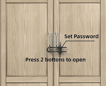 4 Pack Child Proof Sliding Cabinet Door Code Locks Baby Safety Cupboard Locks Adjustable U Shaped Cabinet Latches for Knob Handle Drawers Closet (4 PCS, Grey)