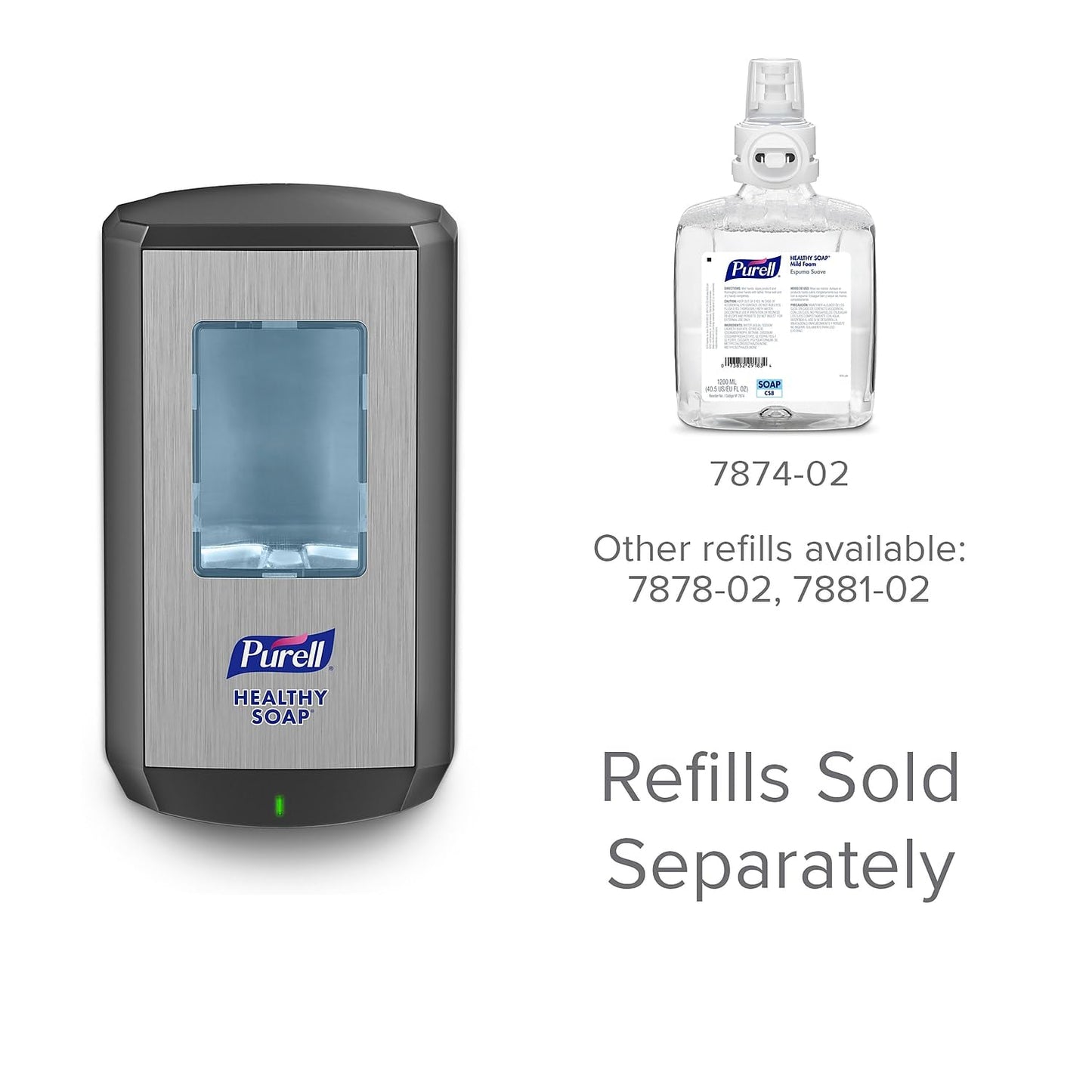 PURELL CS8 Automatic Hand Soap Dispenser, Graphite, for 1200 mL PURELL CS8 Soap Refills (Pack of 1) - 7834-01 - Manufactured by GOJO, Inc.