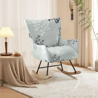Nursery Rocking Chair Cover Stretchable Glider Chairs Cover Slipcovers Printed Rocking Accent Armchair Slipcover for Living Room Bedroom Offices, 03