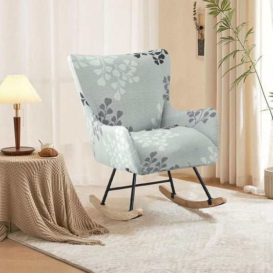 Nursery Rocking Chair Cover Stretchable Glider Chairs Cover Slipcovers Printed Rocking Accent Armchair Slipcover for Living Room Bedroom Offices, 03