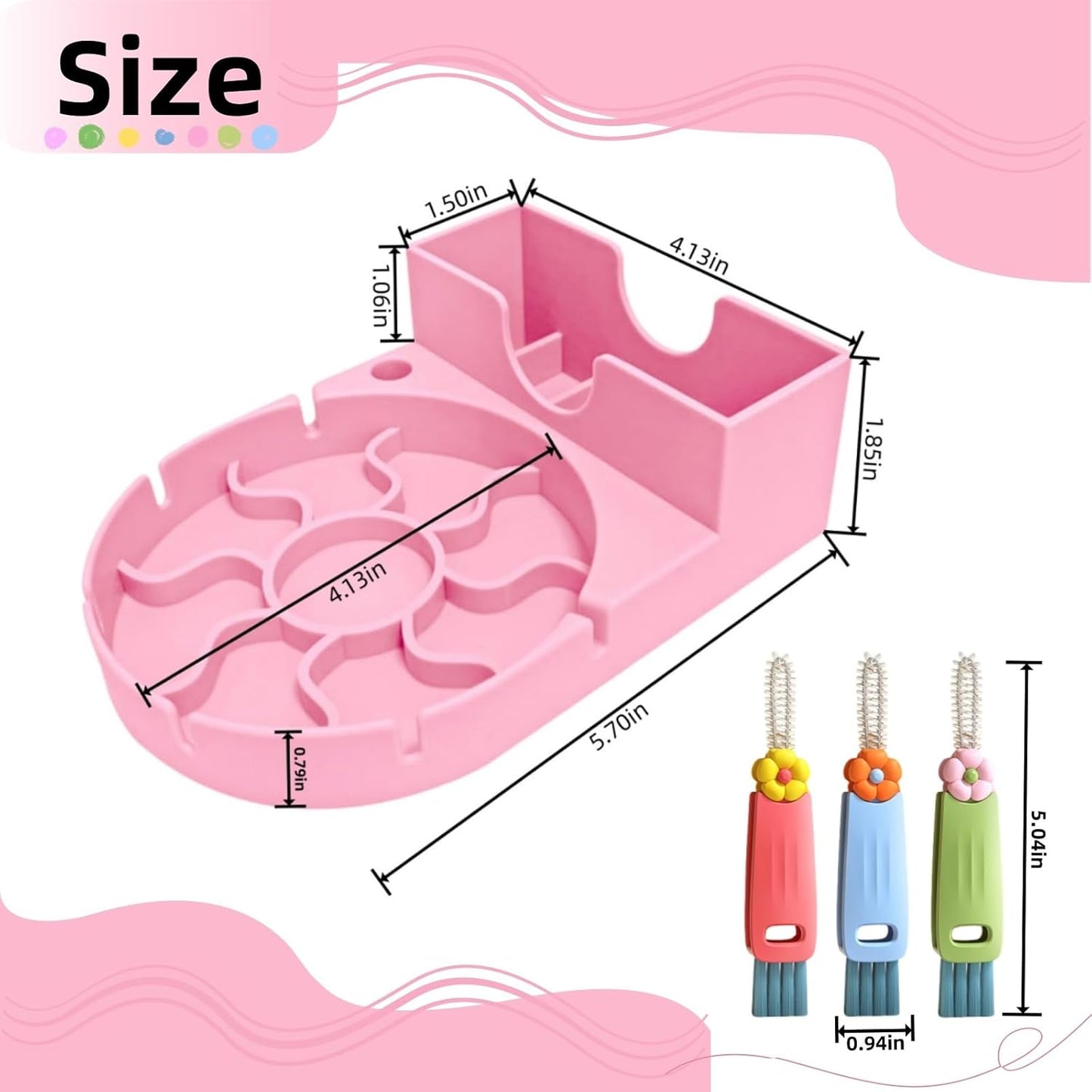 Silicone Bottle Drying Rack for Stanley Cup, Space Saving Tumbler Drying Rack for Water Bottles, Mugs, Glasses, Baby Bottles, Kitchen Accessories with Multifunction Brush(Black)